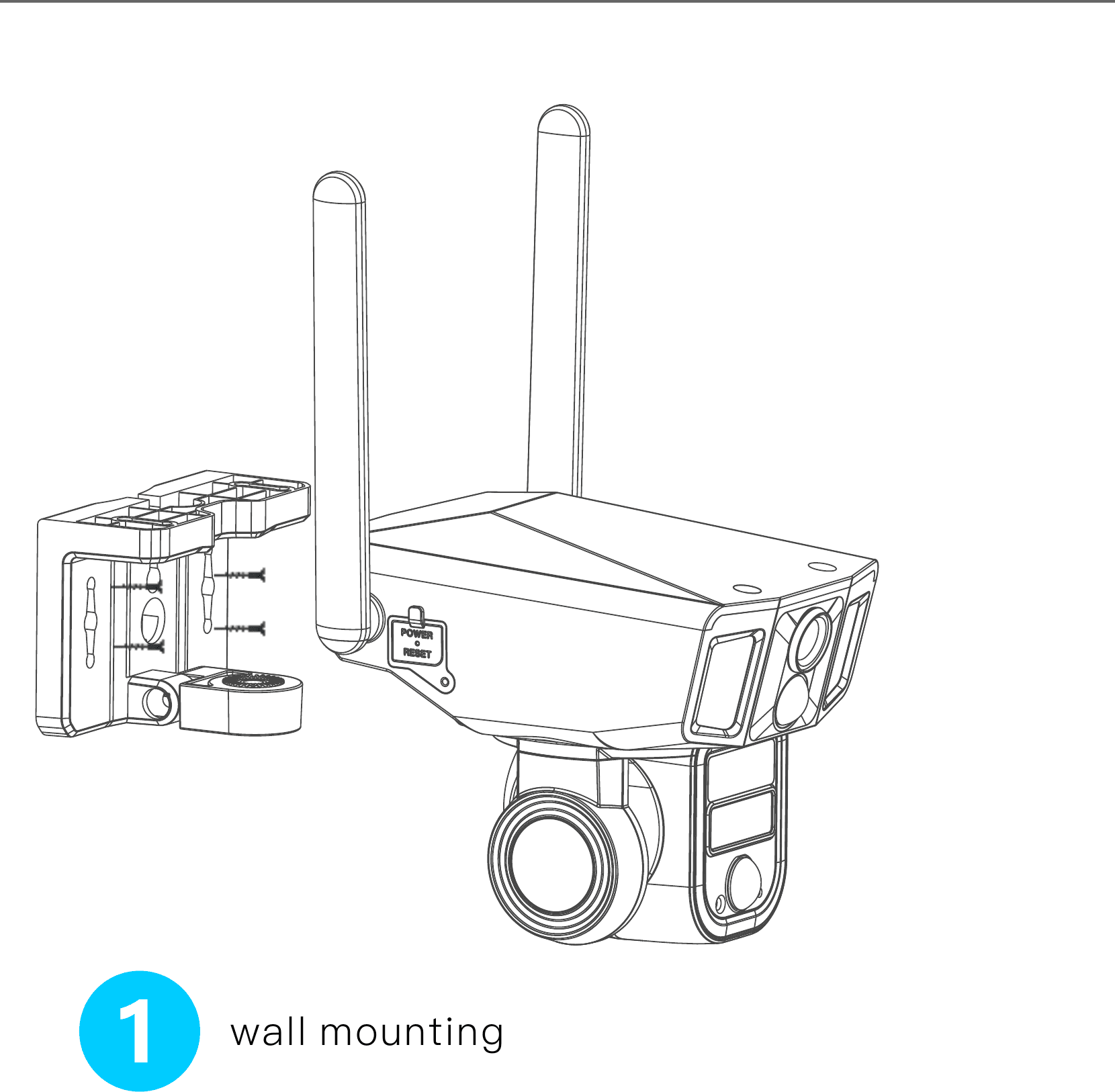 Opción de montaje en pared para la instalación en techo
