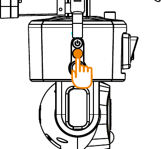 Camera with a hand pressing the reset button if the indicator does not flash