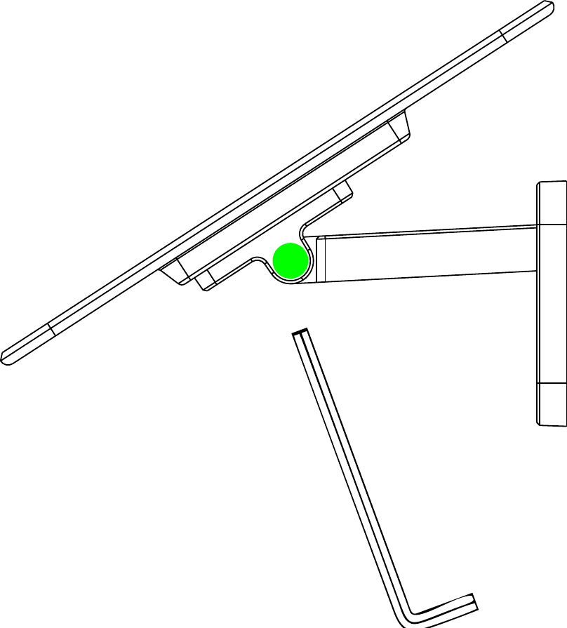Fixing the solar panel to the bracket with the hexagonal wrench